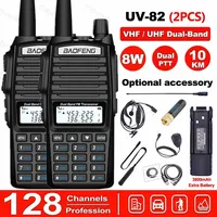 UV-82 baofeng Radio 2Pcs Walkie Talkie Dual Band hf Transceiver High Power 8W 2Way Long Distance Radio better than UV-10R UV-5R