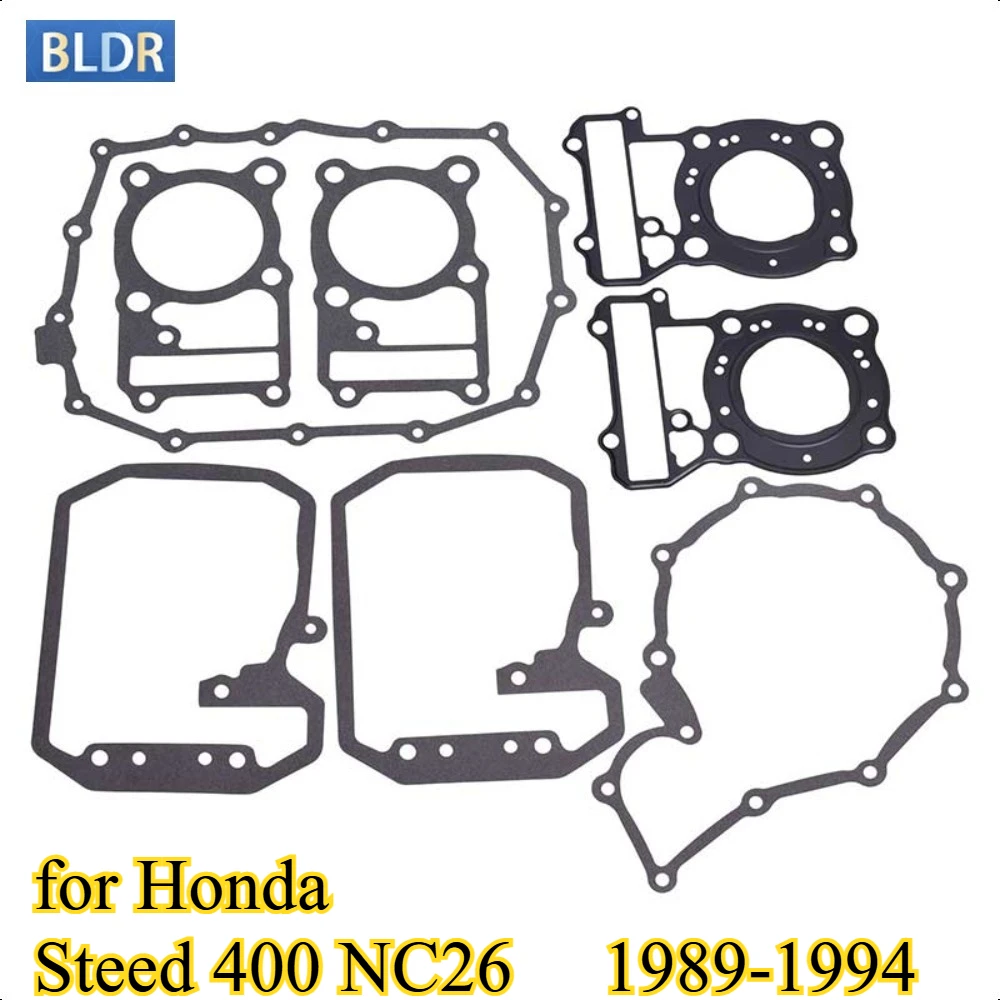 Motorcycle Full Cylinder Head Overhaul Gasket Mat Pad Kit for Honda Steed 400 Steed400 NC26 89-94 NV400 NV 400