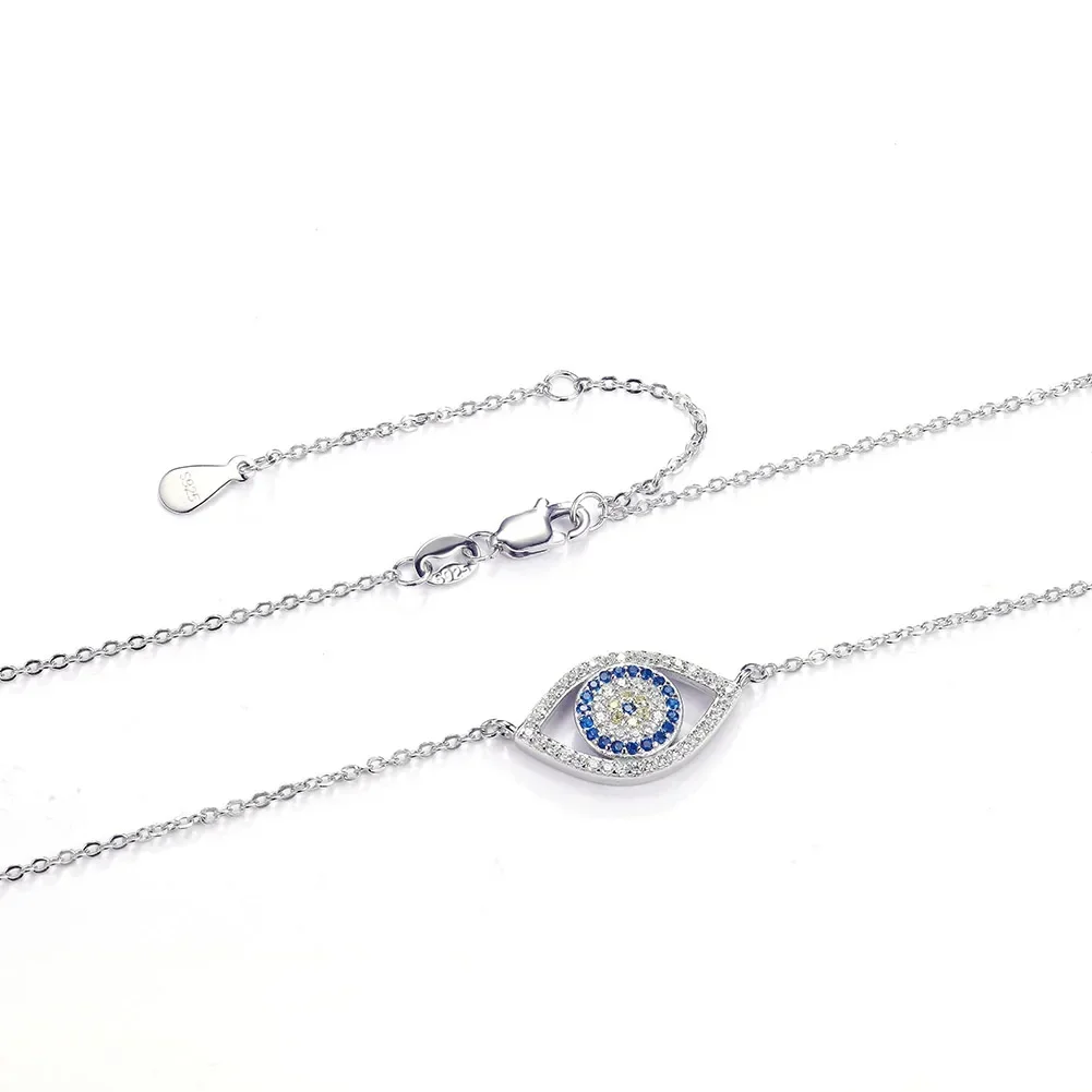 Kaletine autentyczne 925 Sterling Silver naszyjnik oko proroka szczęście niebieskie oczy Punk wisiorek naszyjniki dla kobiet Collares Fine Jewelry — zdjęcie 5