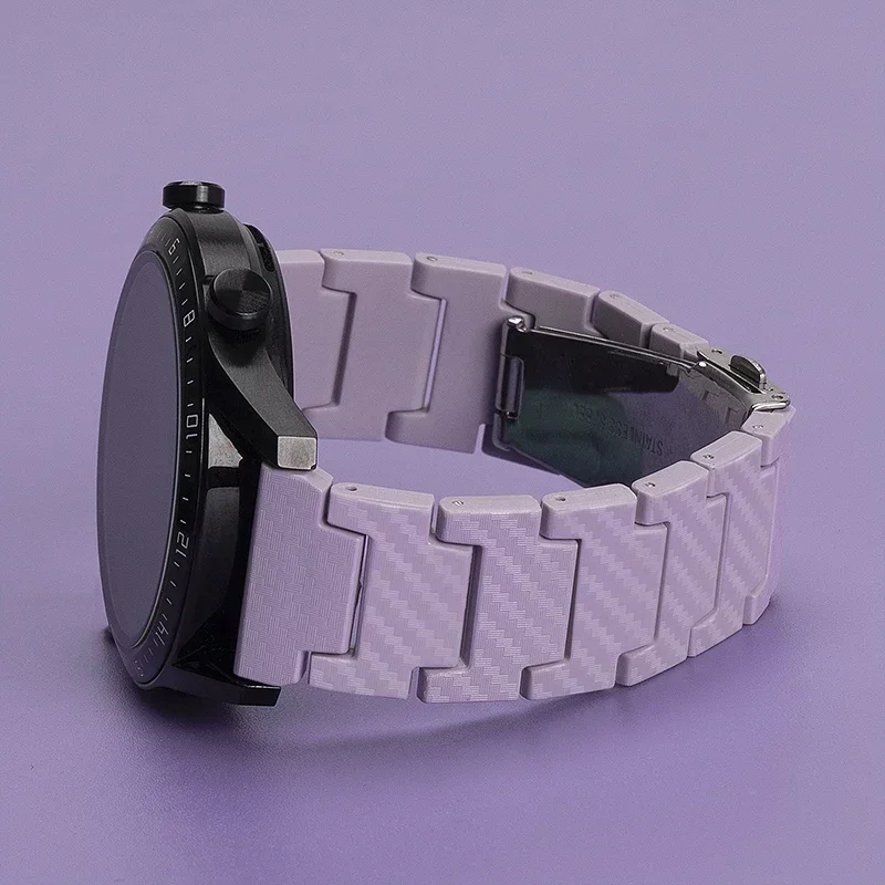 20mm 22MM WatchBand For Samsung Galaxy 6/4 Classic 5 Pro/Active 2/Gear S3 Carbon Fiber Bracelet Huawei watch GT 4/2e/3/Pro Strap