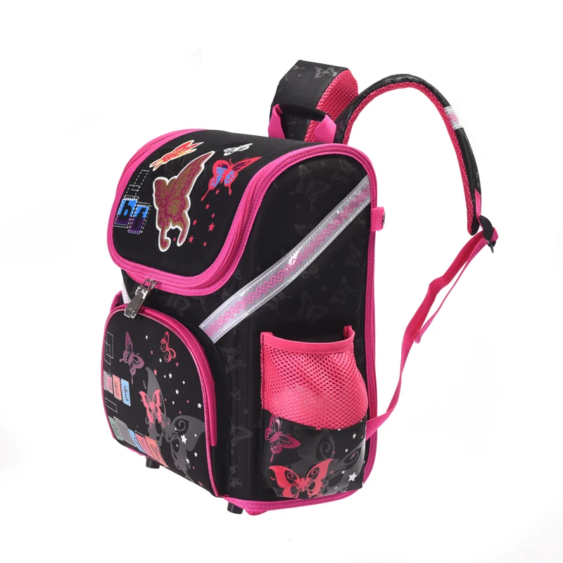 Mochila com borboleta para crianças, Mochilas escolares para meninos e meninas, EVA Dobrado Mochila, Sacos ortopédicos para crianças, Wenjie Brother
