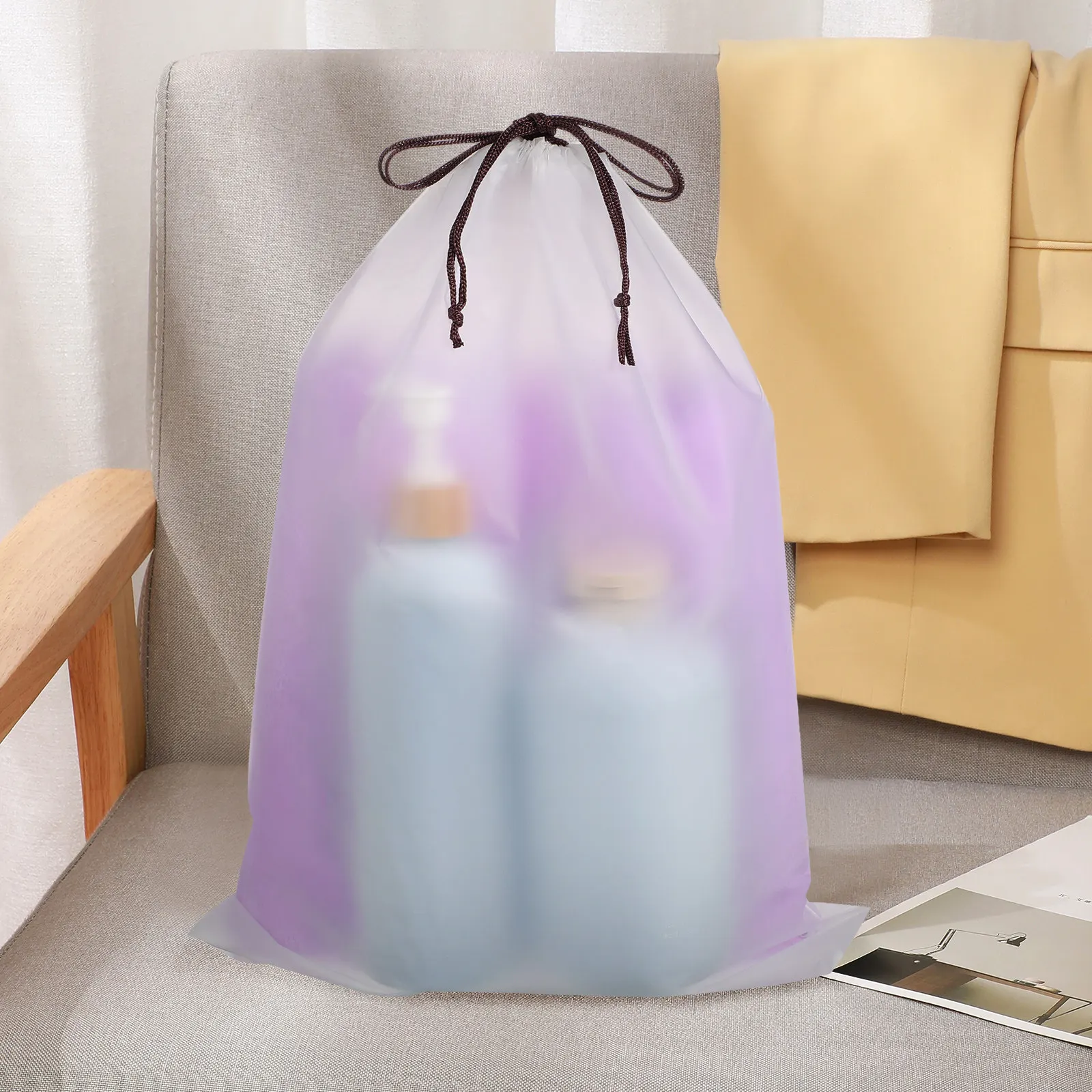 12Pcs Travel Shoe Bags Drawstring Semi Clear Storage Organizer Packing Bags Shoe Covers Shoes Organizer Gym Luggage Essential