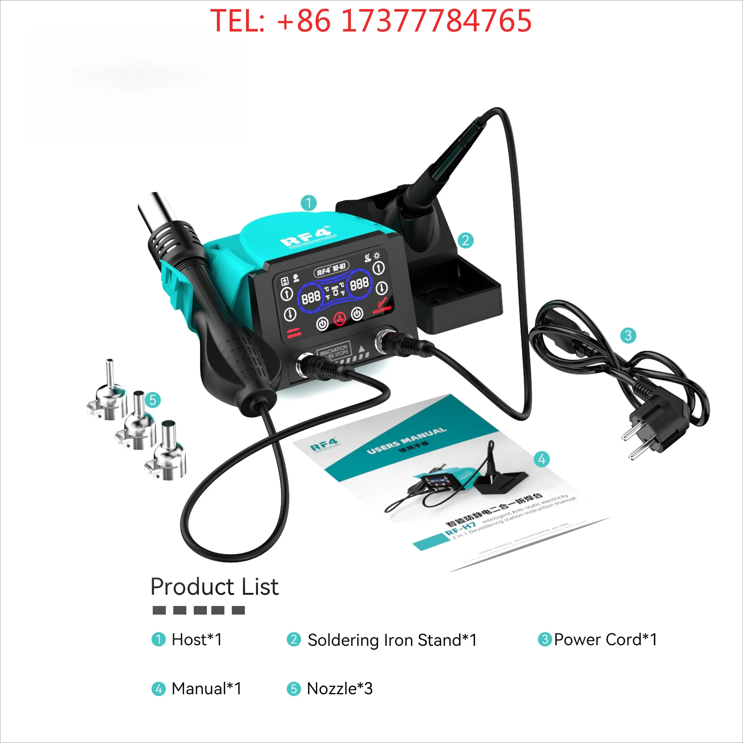 4 -H 7 Dual Station Soldering Station 500 W Hot Air Disassemb Soldering Station Mobile Phone BGA Motherboard Repair