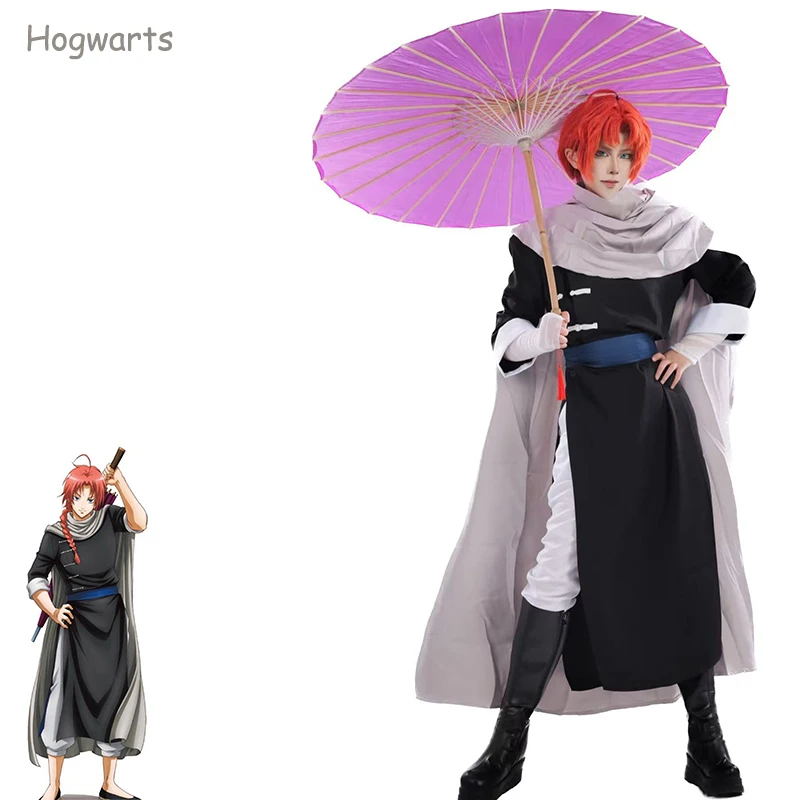 Anime GINTAMA Kamui Cosplay Costume Prop Grey Clock Pant Black Suit Men Women Halloween Party Roleplay