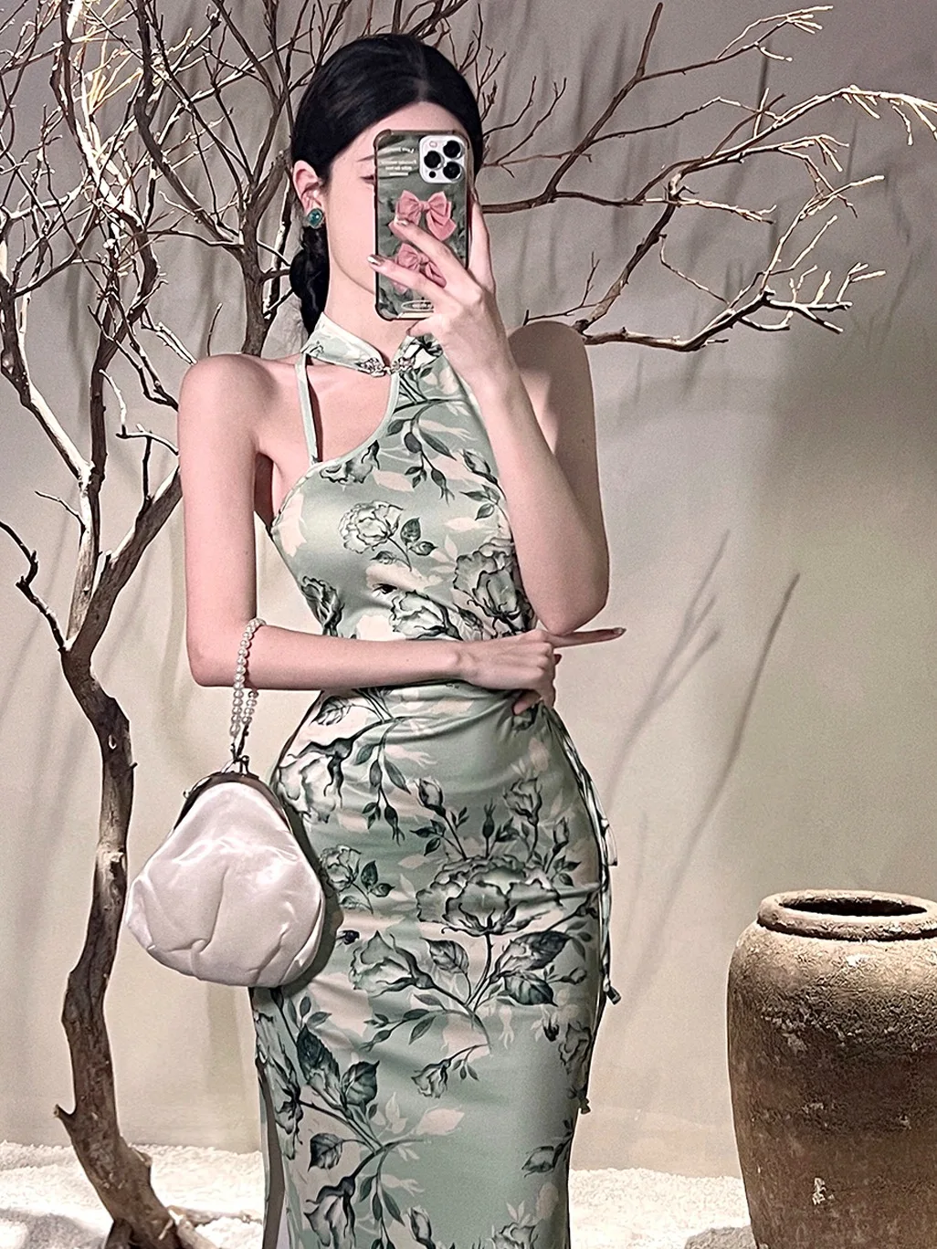 

Young Faionable 2025 Summer New Sle Sexy Hollow out Dstring Single oulder Print Modified Women's Dr