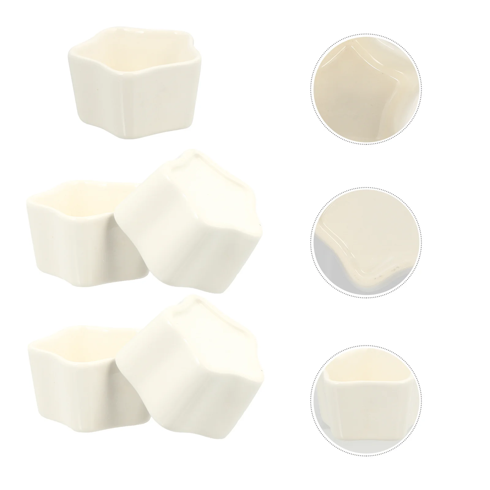 

5Pcs Mousse Ceramic Baking Cups Durable Design Practical Dessert Mold for Tiramisu Jelly Pudding Creative Baking Mold
