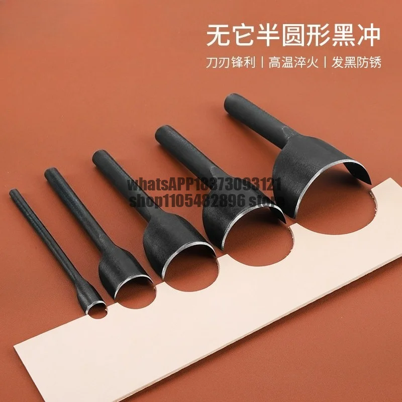 Semi-circular black punch rounded corner cutter strap punch leather steel tool belt tail punch rounded corner processor