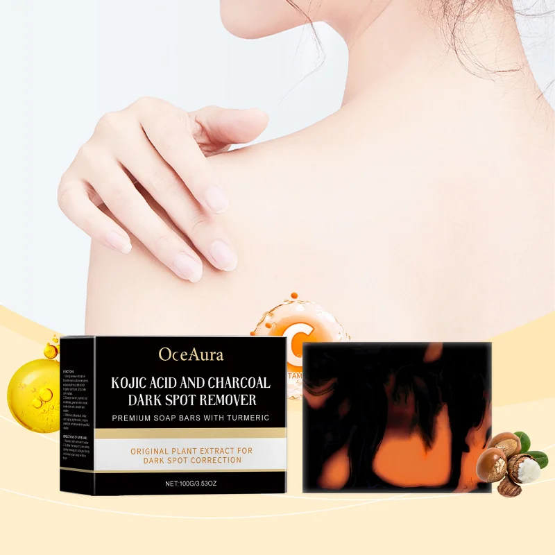 

Мыло OceAura с куркумой и углем — осветляющее батончик для тела для нежного очищения, увлажнения кожи и выравнивания тона, насыщенный антиоксидант