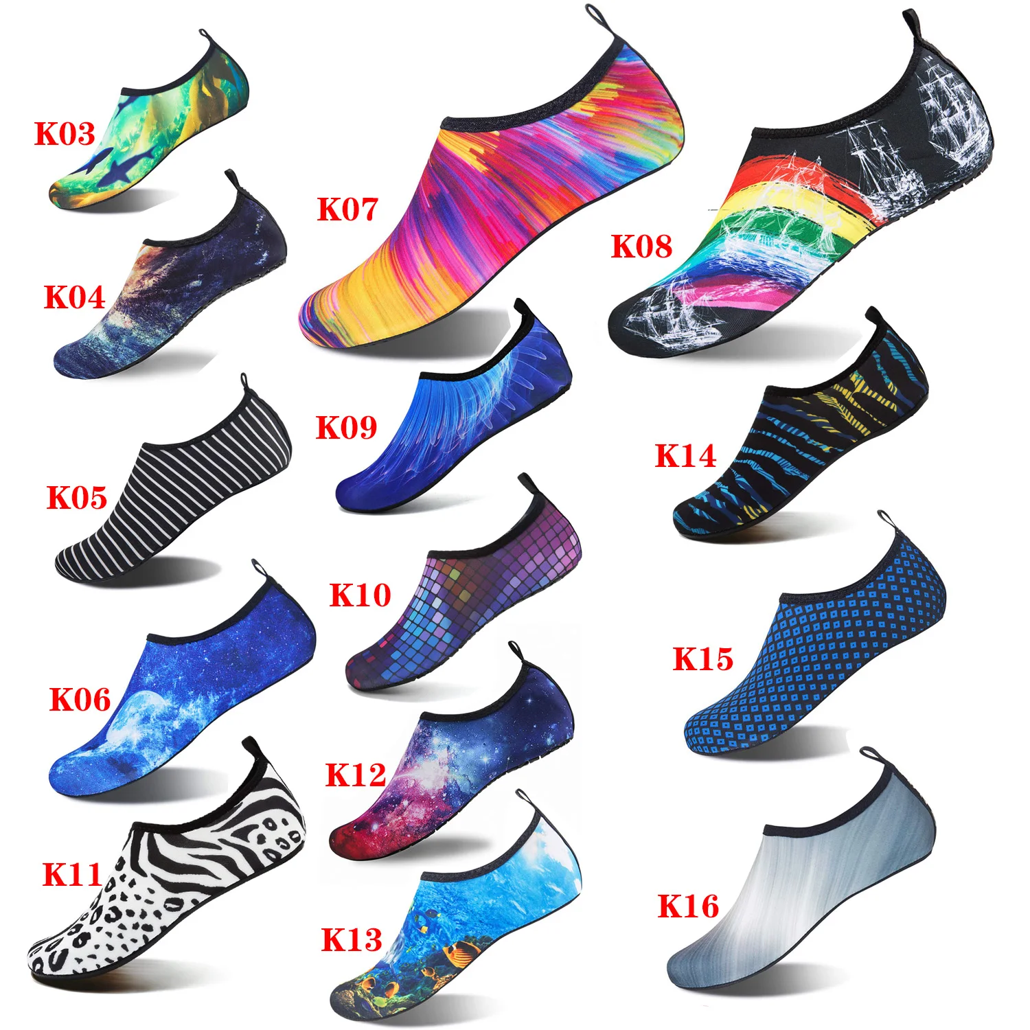 Unisex Quick Dry Beach Sock Barefoot Men Women Swimming Upstream Sneaker Light Yoga Aqua Shoe Striped Colorful