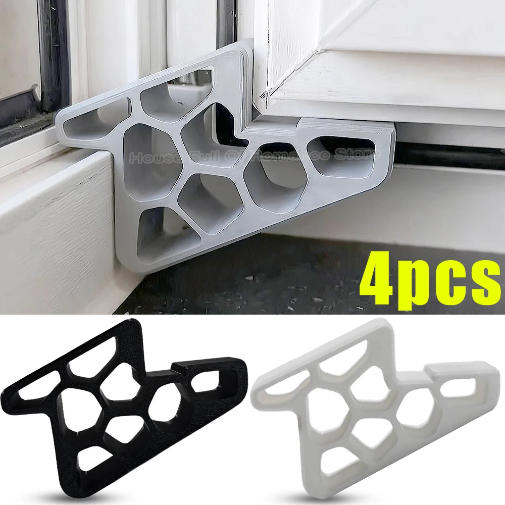 Robuster Fenster-Türstopper, Keilabsatz, rutschfeste Balkontür mit Schienenstopper, einfach zu installieren, zum Entfernen von Türen, Anti-Wind-Halter