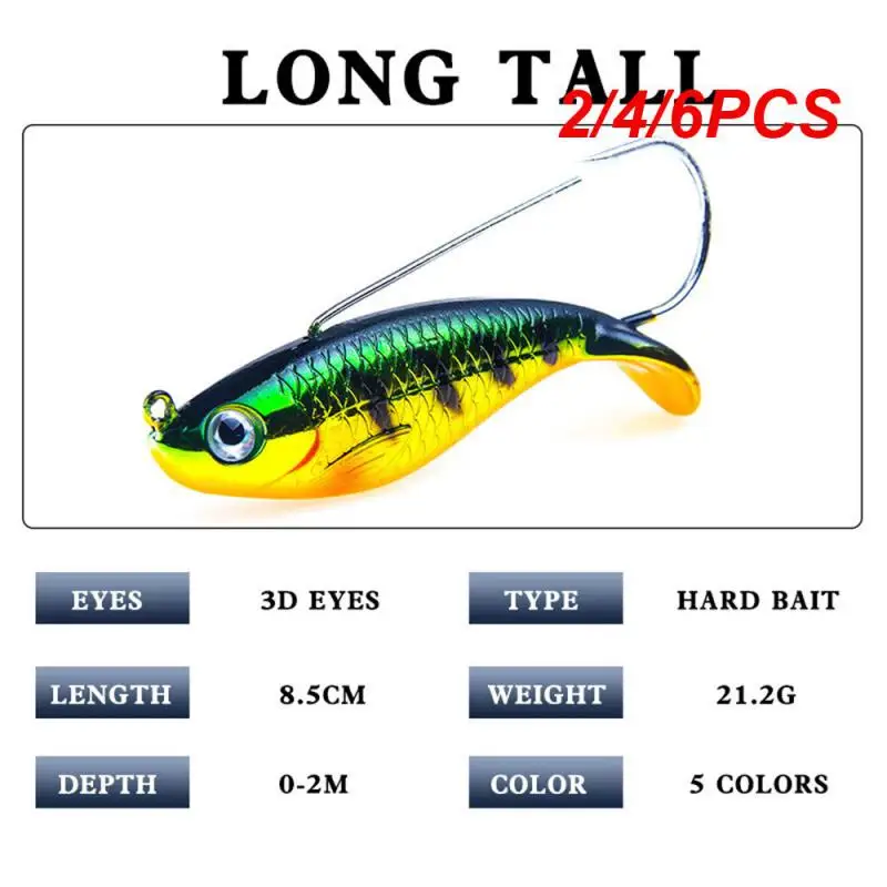 2/4/6PCS Iron Fishing Strong Fish Lure Laser Painting Nickel Material Length 8.5 Cm Bait Artificial Artificial Bait Sharp Hook