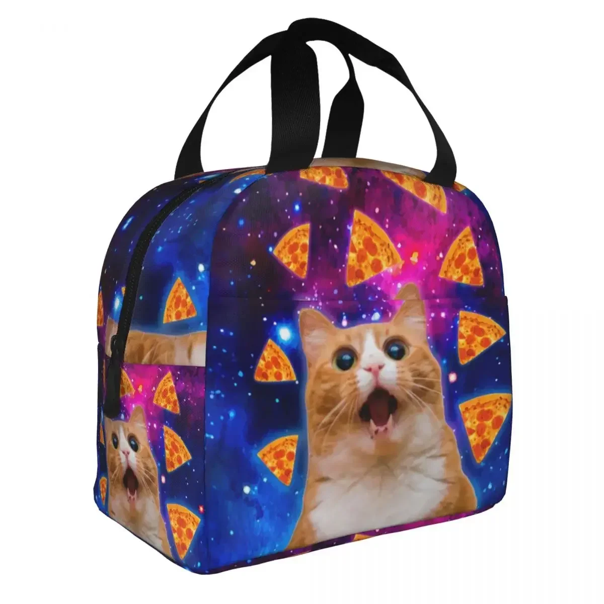 Divertente Pizza Cat borsa termica per il pranzo da donna contenitore per il pranzo portatile per la scatola per alimenti multifunzione da viaggio