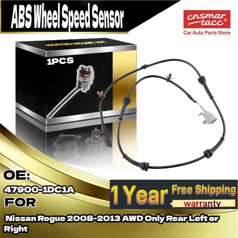

For 1x Rear Left or Right ABS Wheel Speed Sensor 47900-1DC1A for Nissan Rogue 2008-2013 AWD Only