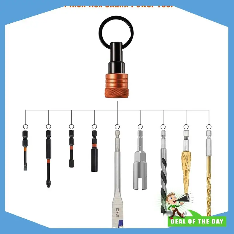 24-Hour Delivery Bit Holder Key Chain With Carabiner 2 Sets, 1/4" Socket Hex Shank For Impact Drills Nut Driver