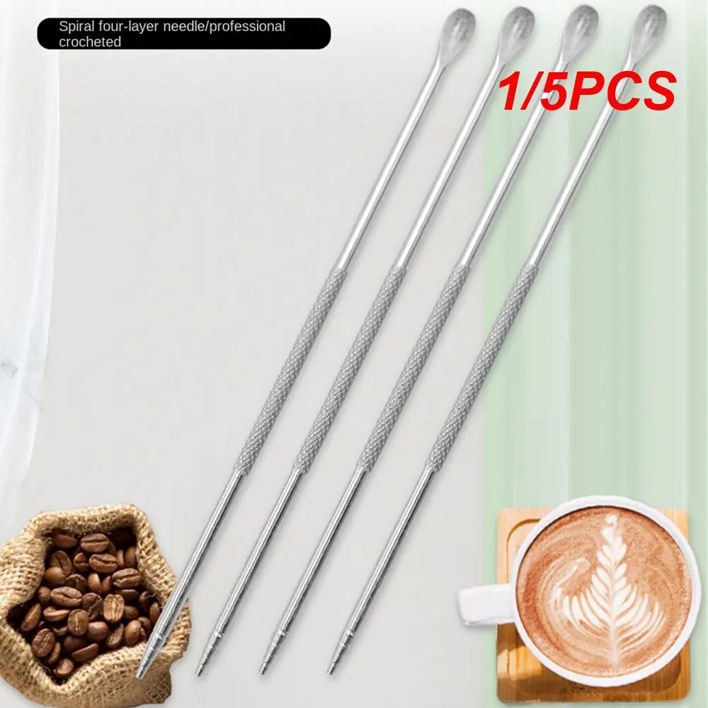 

1/5PCS Milk Frothing Versatile Artistic Ergonomic Unique Flower Patterns Innovative High-quality Materials Flower Needle Precise