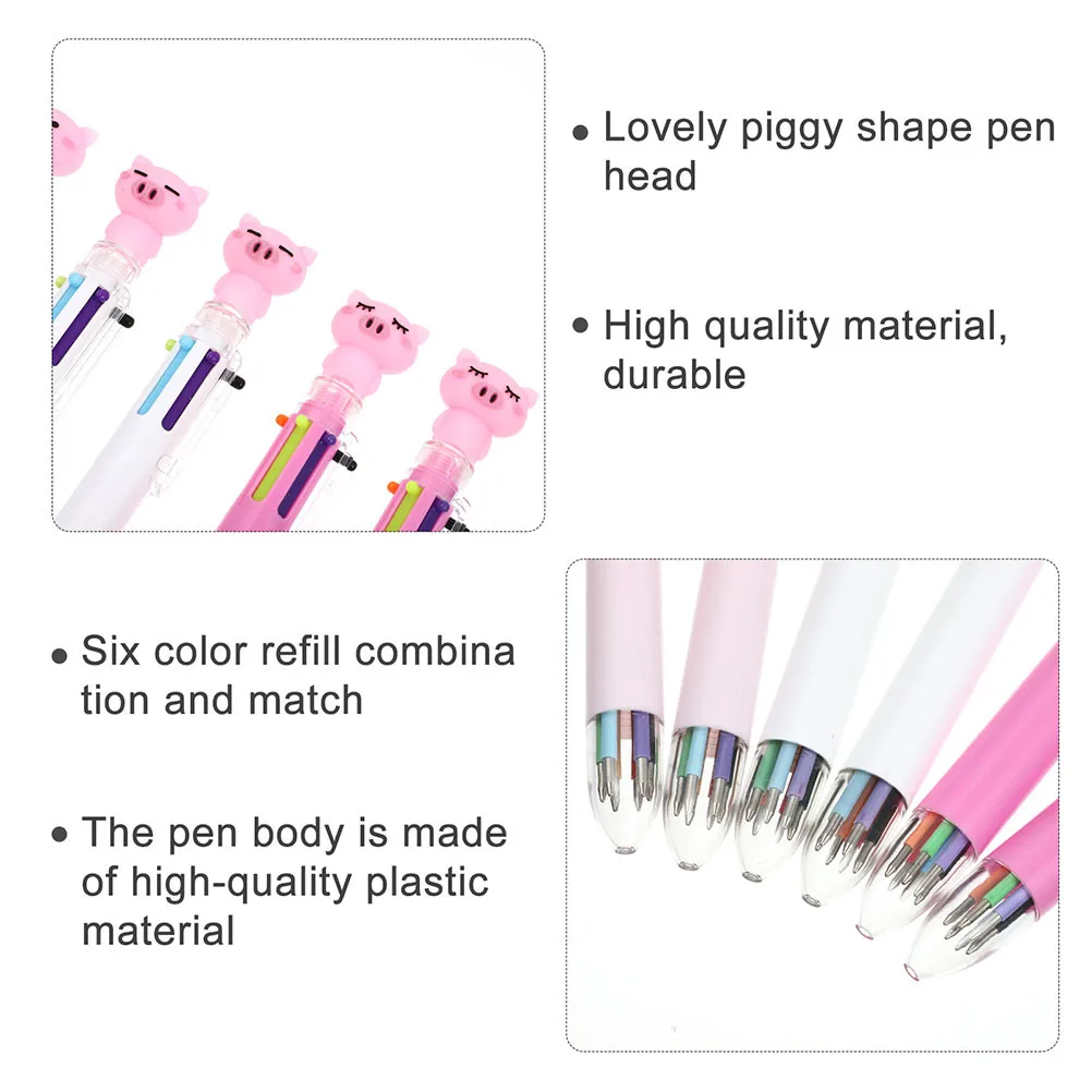 12 قطعة من أقلام حبر جاف الكرتونية، أقلام كتابة إبداعية ممتازة للطلاب، مستلزمات مكتبية مدرسية، ستة ألوان متعددة الوظائف #5