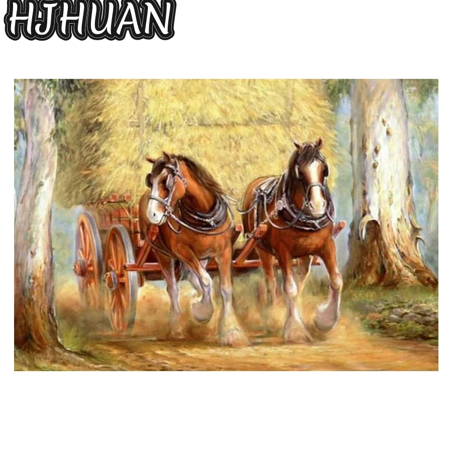 

5D Diy Diamond Painting Farm wagon Full Round/ Square Drill embroidery Cross stitch Mosaic 3d Wall Art Pictures Home Decoration