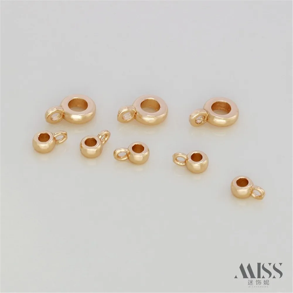 14K Gold-wrapped Round Pendant Ring DIY Bracelet Necklace Connecting Ring Pendant Ring Bead Partition Jewelry Accessories