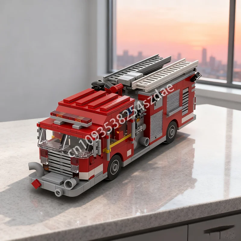 746 قطعة MOC النار شاحنة مضخة نموذج اللبنات العمارة تجميع DIY بها بنفسك الإبداعية هدايا عيد الميلاد ألعاب مكعبات عيد ميلاد الاطفال #1