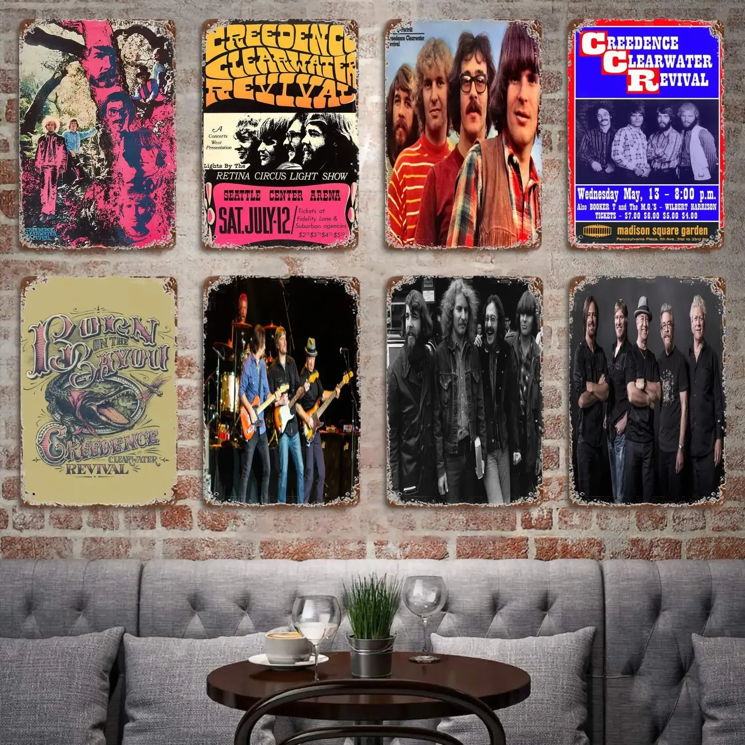 Creedence Clearwater Revival Decor Poster Vintage Tin Metal Sign Decorative Plaque for Pub Bar Man Cave Club Wall Decoration