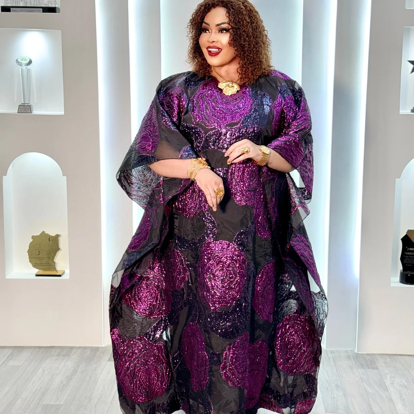 

African Dresses For Women Luxury Boubou Material Rich Embroidery Design