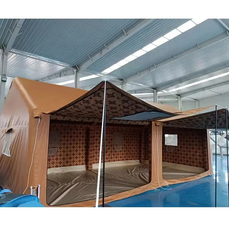 

High Quality 3-5-6 People Oxford Canvas Middle East Inflatable Pipe Tent Large Waterproof Desert Tent Portable Quick Setup