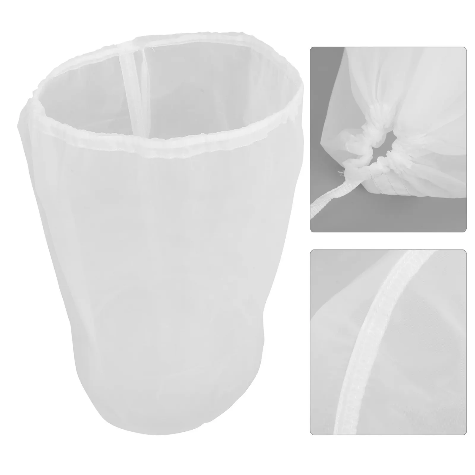 Saco de Filtro de Algodão Cilíndrico Reutilizável com Malha Fina Respirável para Coar Leite Vegetal, Suco, Café, Chá e Toddy - Coador de Grau Alimentício