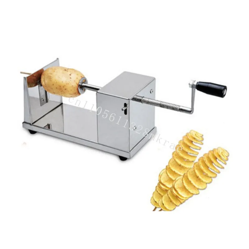 

New sweet potato slicer, manual tool spiral potato chip making machine