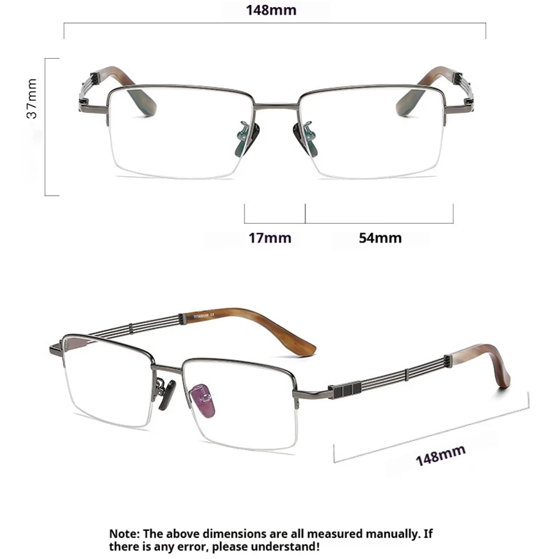 럭셔리 브랜드 천연 소뿔 소재 안경 티타늄 처방 프로그레시브 안경 안경도 안경테