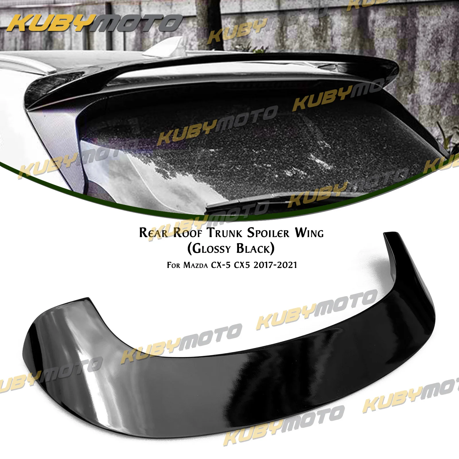 Rear Roof Spoiler Wing Trunk Tail Upper Lip Trim For Mazda CX-5 CX5 2017-2021