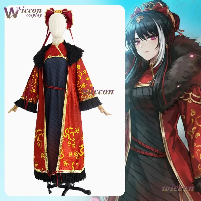 

Limbus Company Jia Xichun Косплей Костюм Длинный Меховой Воротник Hongyuan Семейный Головной Наряд Хэллоуин Униформа Костюм для Женщин ‌ ‌ ‌