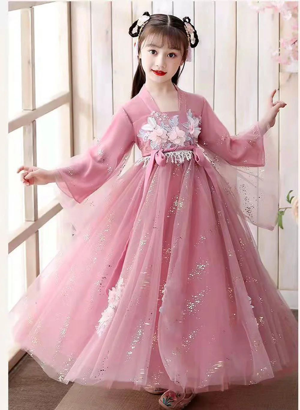 Children Hanfu Costume Girl Hanfu Tang Dynasty Chinese Style Princess Fairy Dress Kids Clothing Show Elegant Costumes