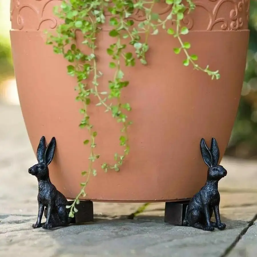 New Resin Plant Pot Support Feet Set Of 3 Creative Animal Statue Design Flower Pot Holder Outdoor Garden Planter Accessories