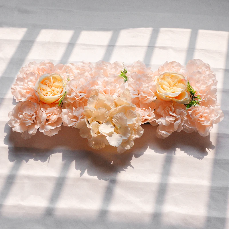 White Artificial Silk Flower Wedding Aech Decoration Flower Wall Road Guide Outdoor Wedding Arch Fake Flower Home Deco
