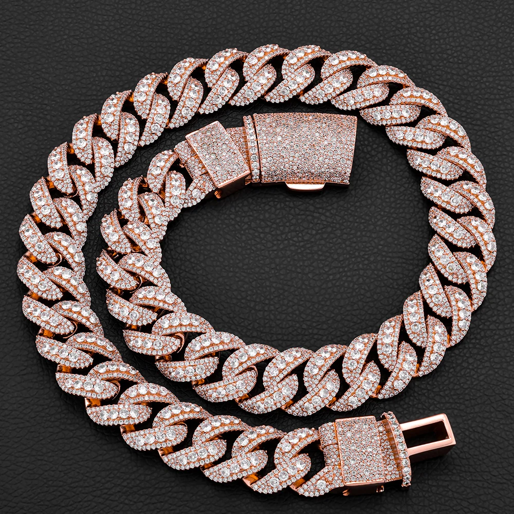 

ESKEEM Iced Out Zircon Cuban link Necklace Personalized New Style Clasp Full Pave Iced Out CZ Cuban Chain Hip Hop Jewelry