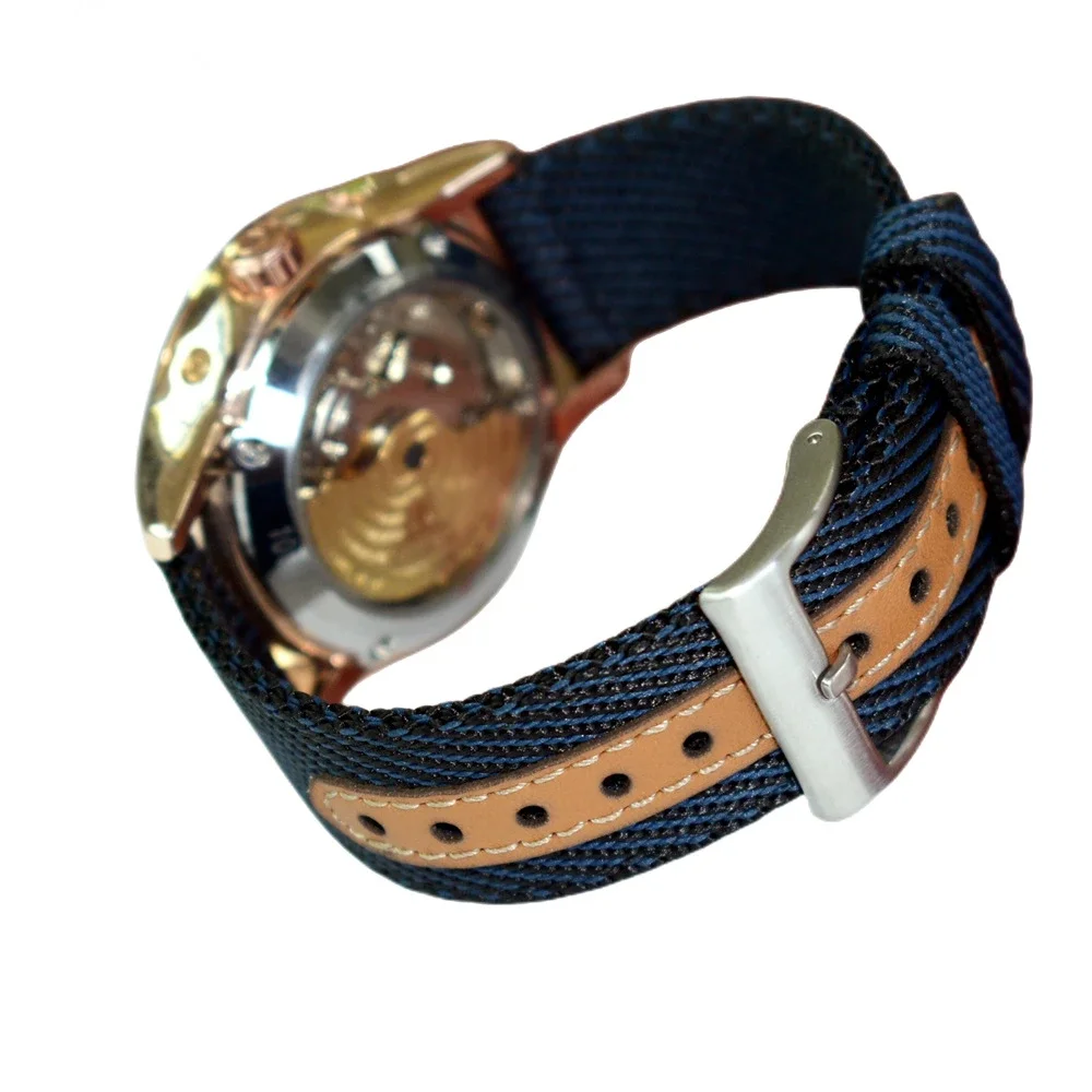 Тканевый нейлоновый ремешок для наручных часов, кожаный браслет для Samsung Galaxy Watch 6 5, Huawei, Плетеный, для мужчин и женщин, 18 мм 20 мм 22 мм