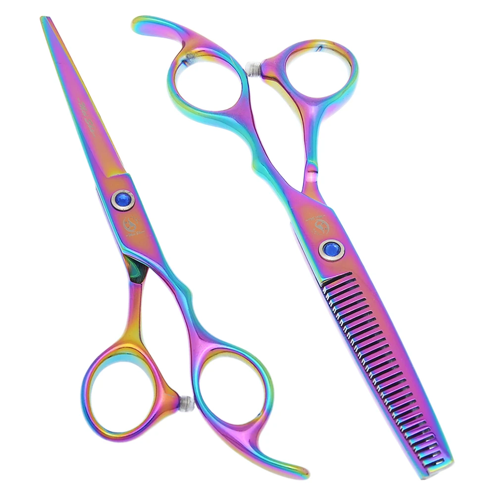 

6.0" Professional Hairdressing Scissors Set Stainless Steel Barbers Hair Cutting Thinning Shears Salon Haircut Tijeras A0174A