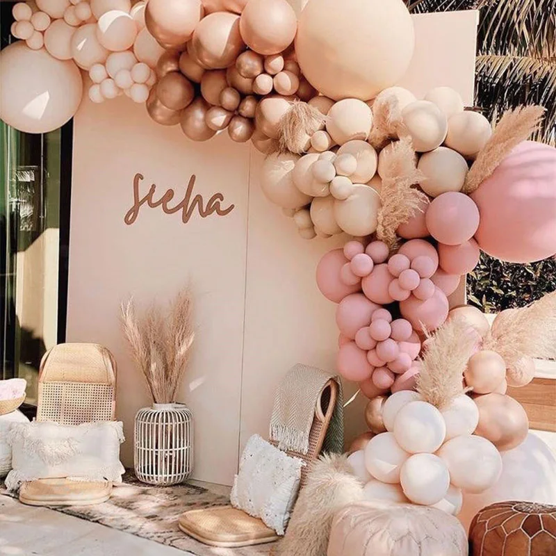 108Pcs Balloons Garland Birthday Balloons Blush Balloons Wedding Party Decoration for Retro Boho Wedding Baby Shower