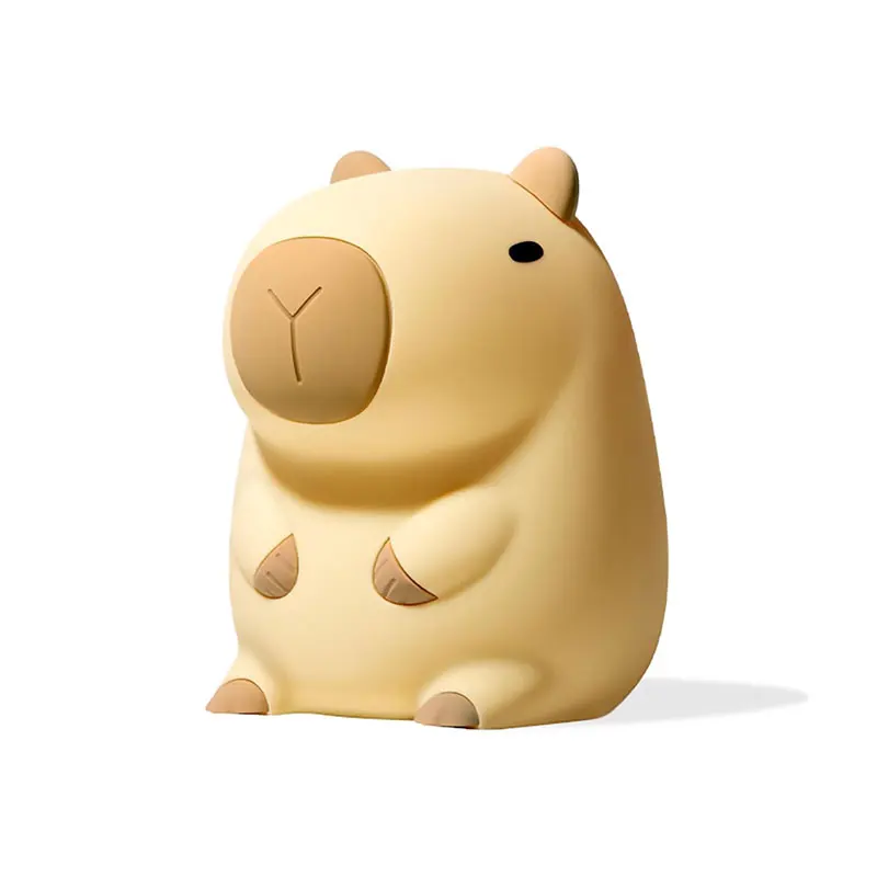 Veilleuse Capybara en silicone souple, lampe en forme de Capybara de dessin animé, aste et à commande tactile, nouveauté