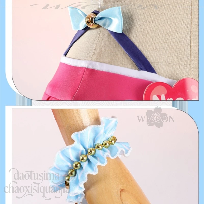 Cute Pink Bikini Swimwear Cosplay Outfit Nico Yazawa Stylish Summer Dress Wigs From LoveLive For Holiday Cosplay Gathering view 5