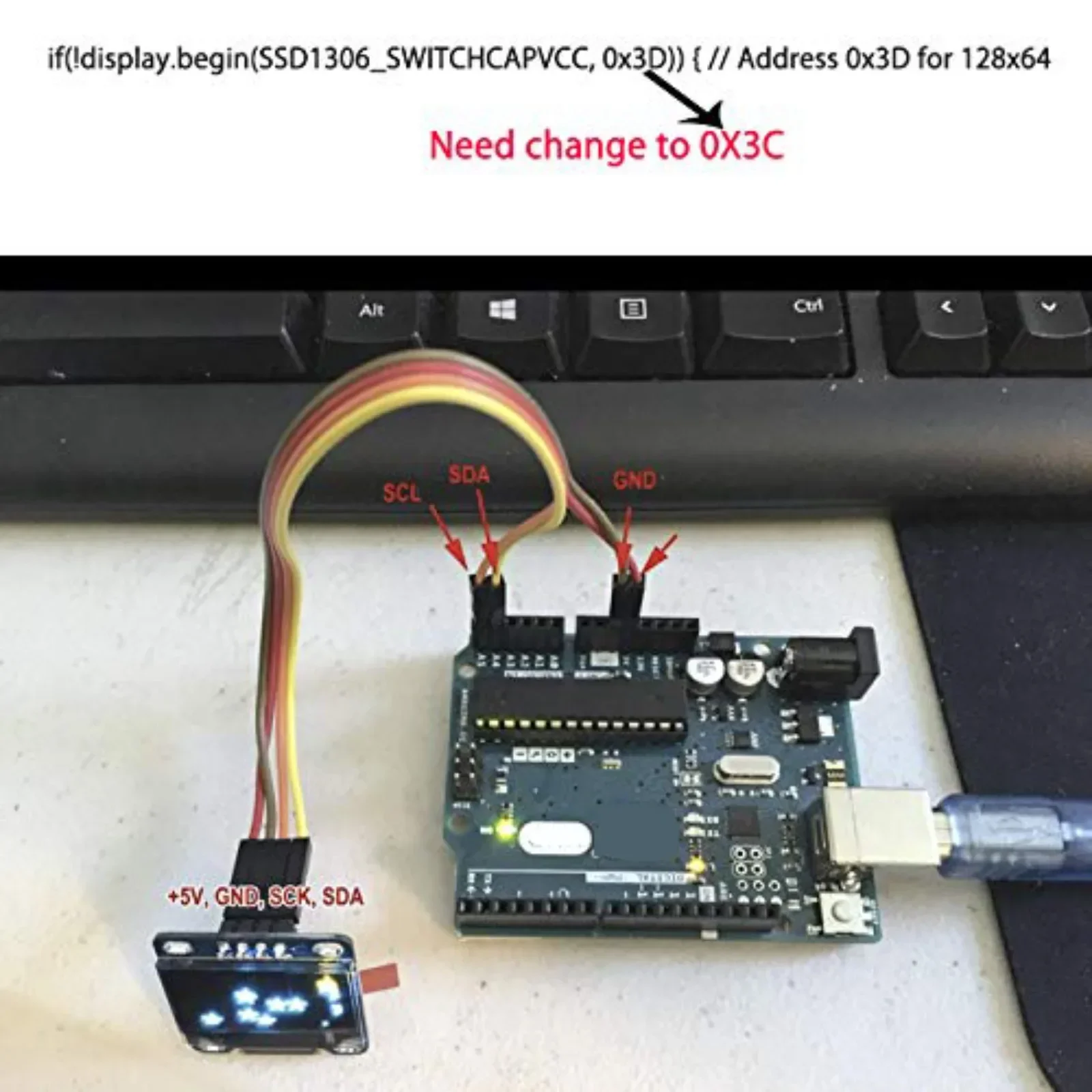 Módulo OLED de 0,96 pulgadas I2C IIC Serial 128x64 blanco azul y amarillo pantalla LCD 1 de 0,96 pulgadas para Arduino 51 STIM32