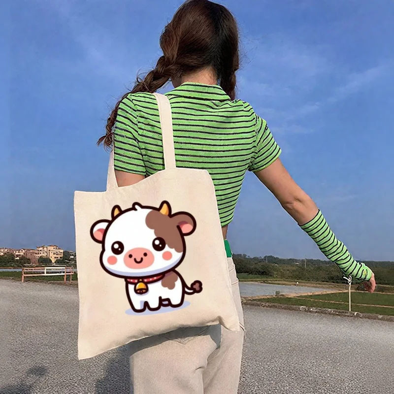 

1pc Personalized Letter & Floral Canvas Tote Bag, Floral Print Shoulder Bag, Reusable Casual Shopping & Storage Bag