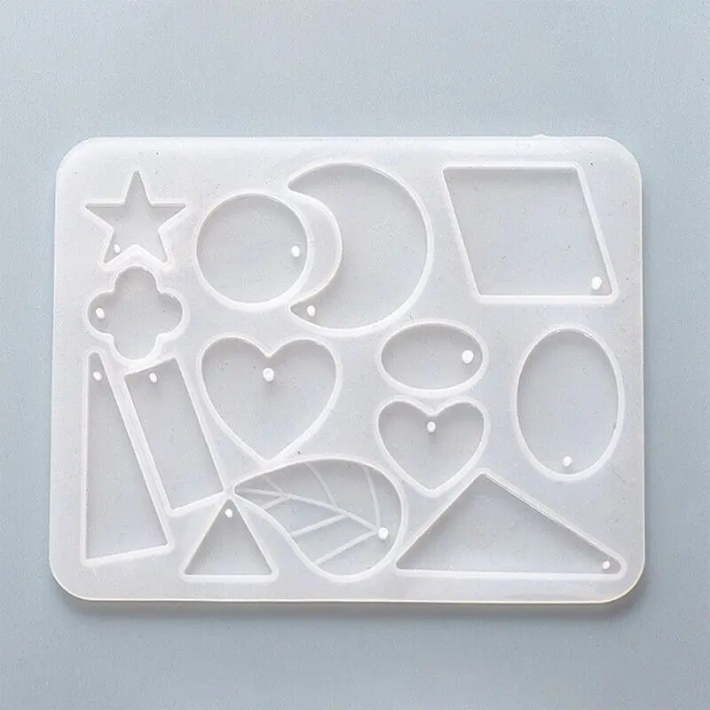 Handcrafted Geometric Earring Pendant Mold - Silicone Epoxy Resin Casting Mold for DIY Necklace and Earring Making