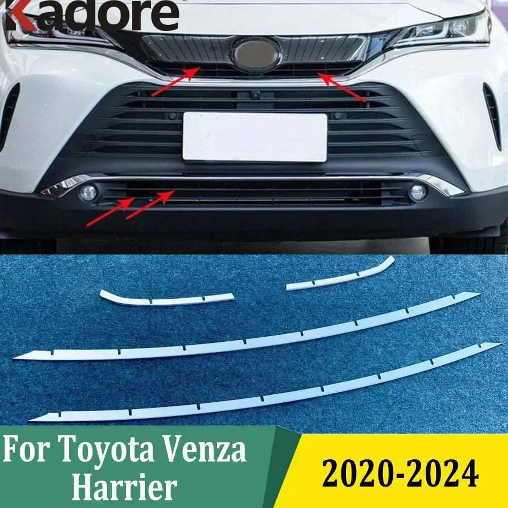 For Toyota Venza Harrier 2020 2021 2022 2023 2024 Front Upper Bottom Center Grill Cover Trim Exterior Accessories Car Sticker