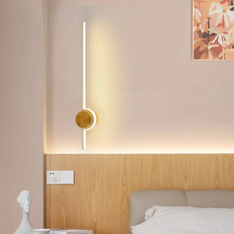 Modern LED Wall Sconce for Bedroom & Living Room, Wooden Fixture 5