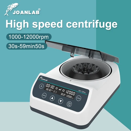 Máquina centrífuga JOANLAB PCR, centrífuga de Plasma Digital de alta velocidad de laboratorio, 12000RPM, 0,2/0,5/1,5/2ml, tubo centrífugo MC-12Pro