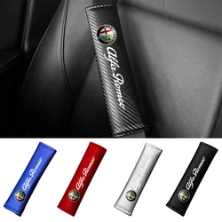 2Pcs Car Seat Belt Cover Shoulder Pad Auto Accessories For Alfa Romeo Giulia Stelvio Giulietta 156 159 147 Mito Tonale Brera Dis