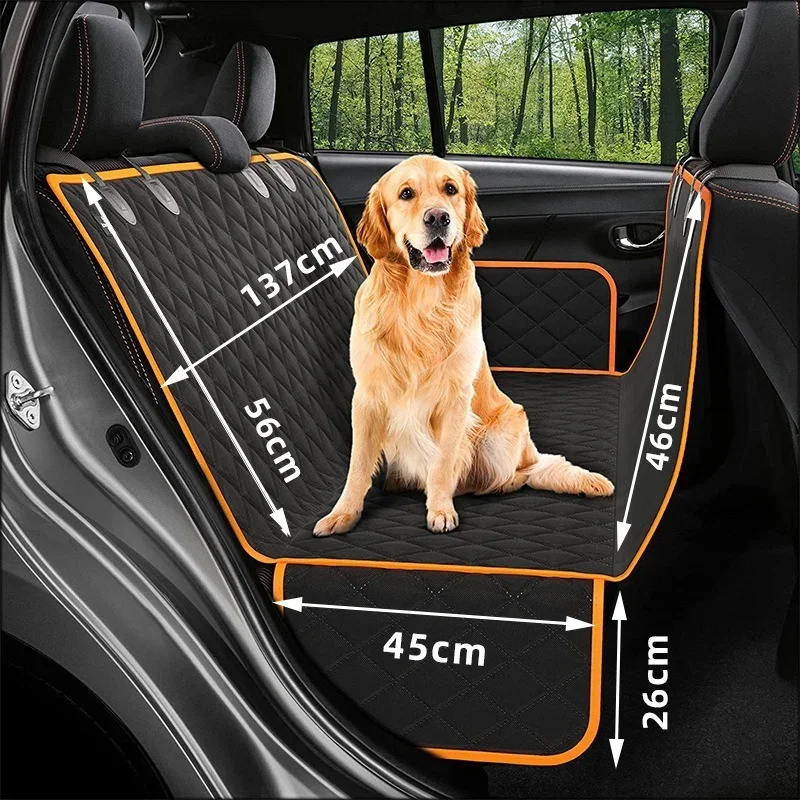 

Dog Car Seat Cover for Back Seat Waterproof Non Slip Pet Carrier Copilot Rear Seat Cover Mat Cushion Hammock Protector Cars