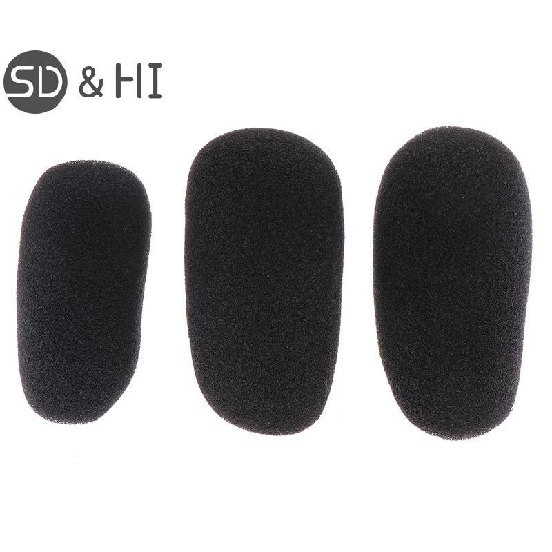 5PCS Foam Earphone Mic Cover Microphone Windscreen Headphone Sponge Black Microphone Dedicated Set Headset Replacement