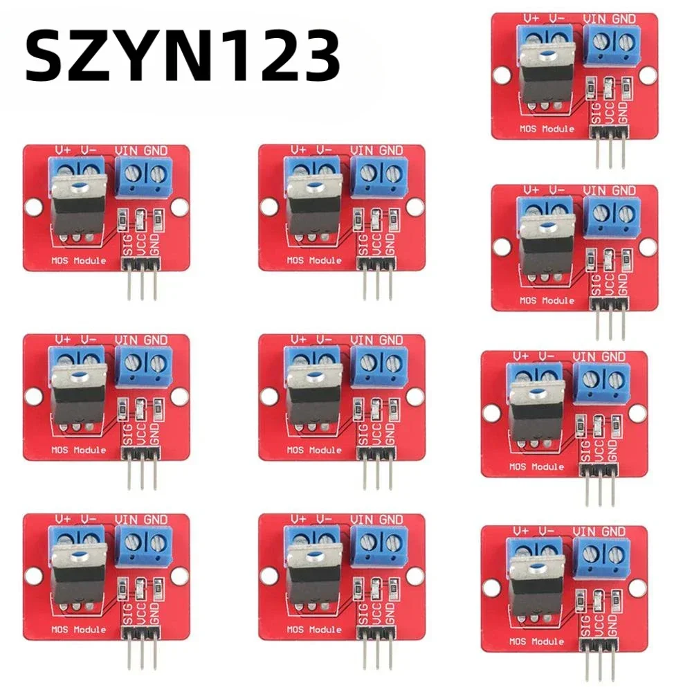 5/10 Uds 0-24V botón Mosfet superior IRF520 módulo controlador MOS para Arduino MCU ARM Raspberry pi